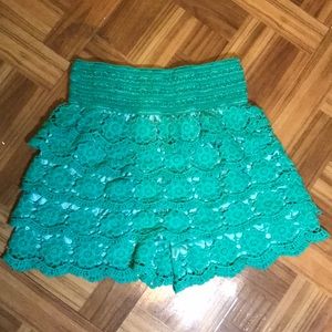 Layered green shorts